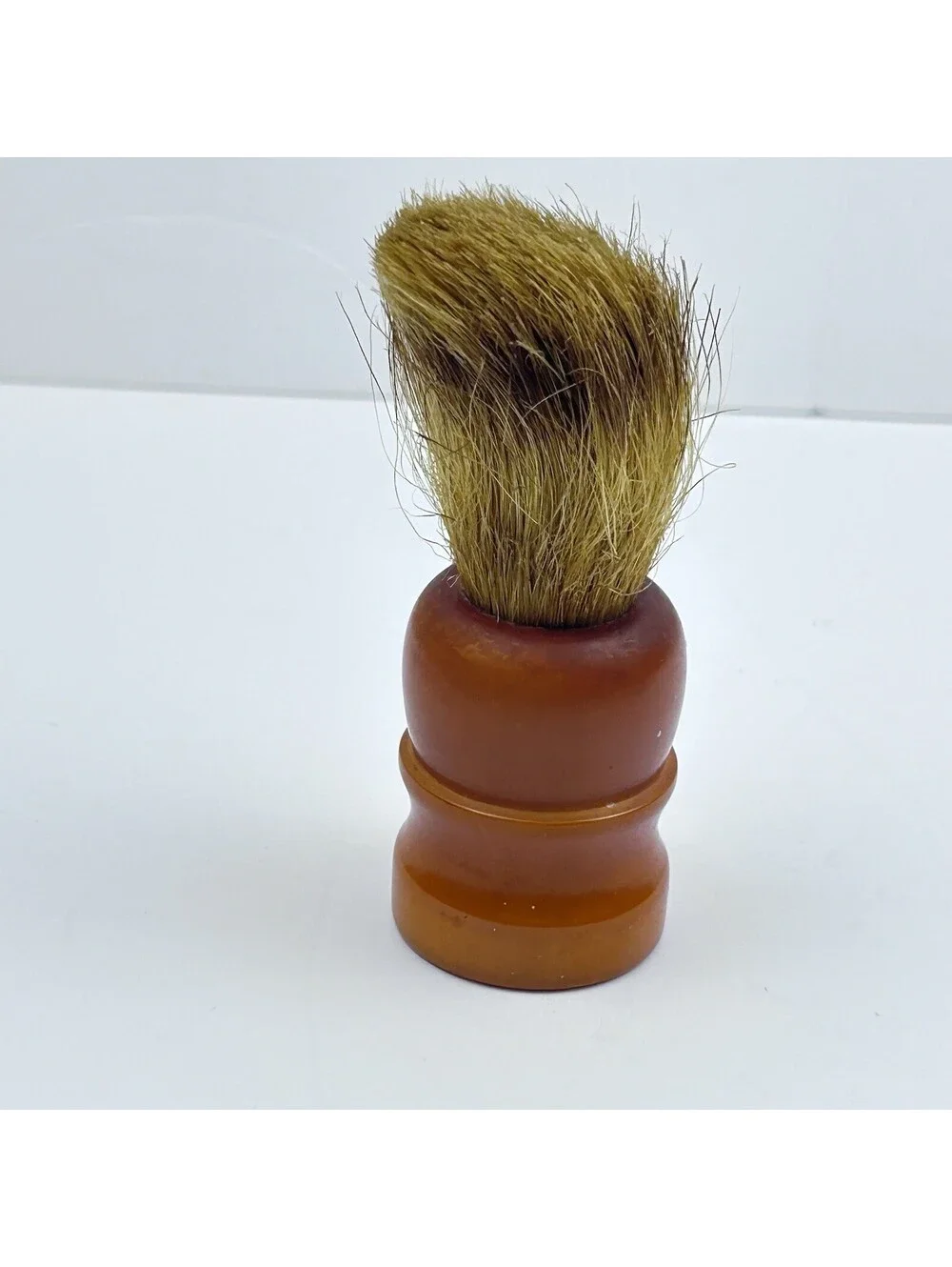 Vintage Klenzo Shaving Brush B 985 Butterscotch Bakelite Badger Cased USA